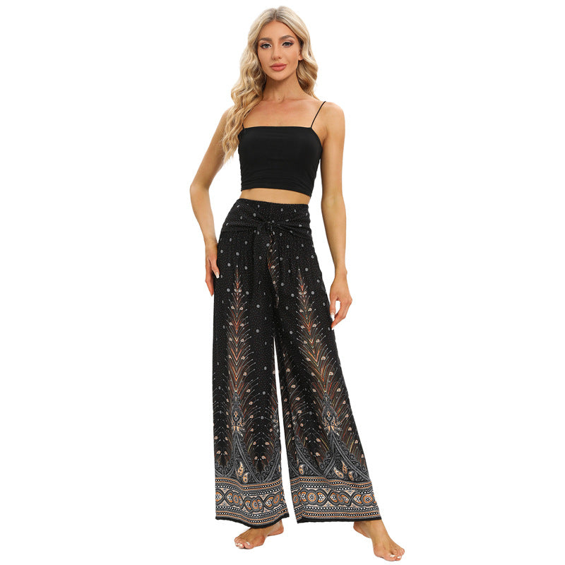 Bohemian Loose Rayon Culottes Ethnic Summer Pants