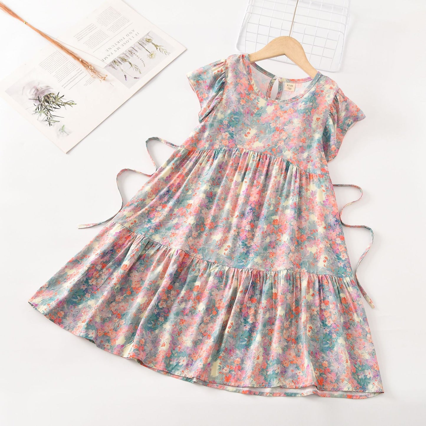 Children's Cotton Silk Home Nightdress Breathable Artificial Children's Dress