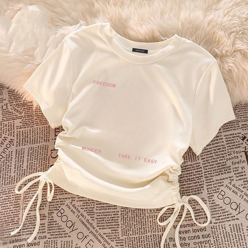 Children's Summer Western Style Thin Medium Big Drawstring Children's T-shirt