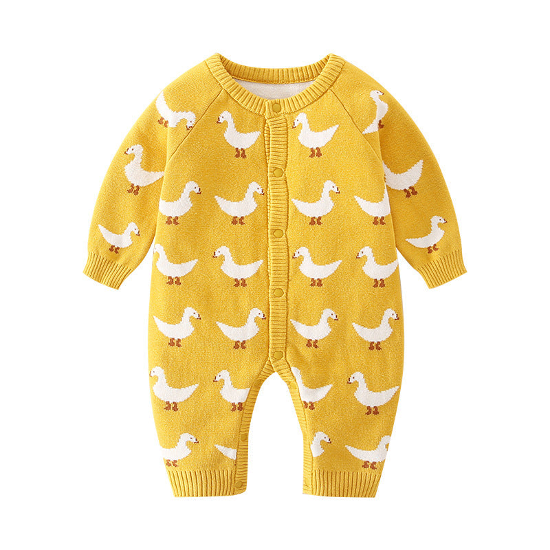 Jumpsuit Class Double Layer Romper Knitted Outer Wear Cotton Wool Jumpsuit, Climbing Suit