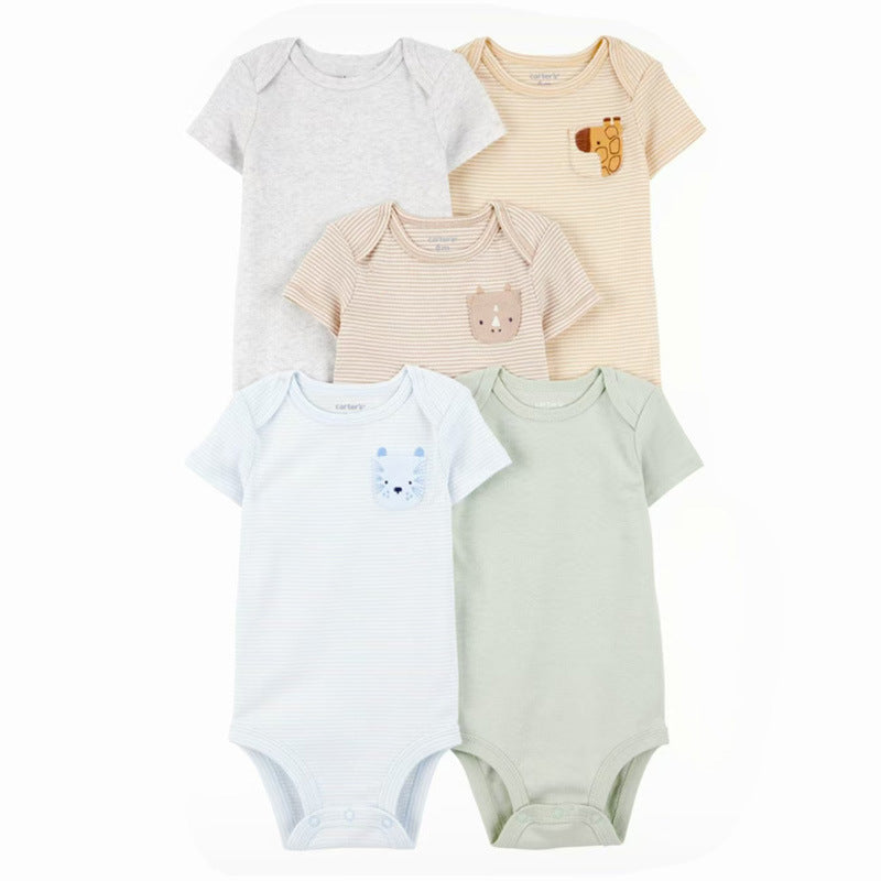 Children's Sleeves For Infants Triangle Rompers Romper Five Pieces Jumpsuit, Climbing Suit