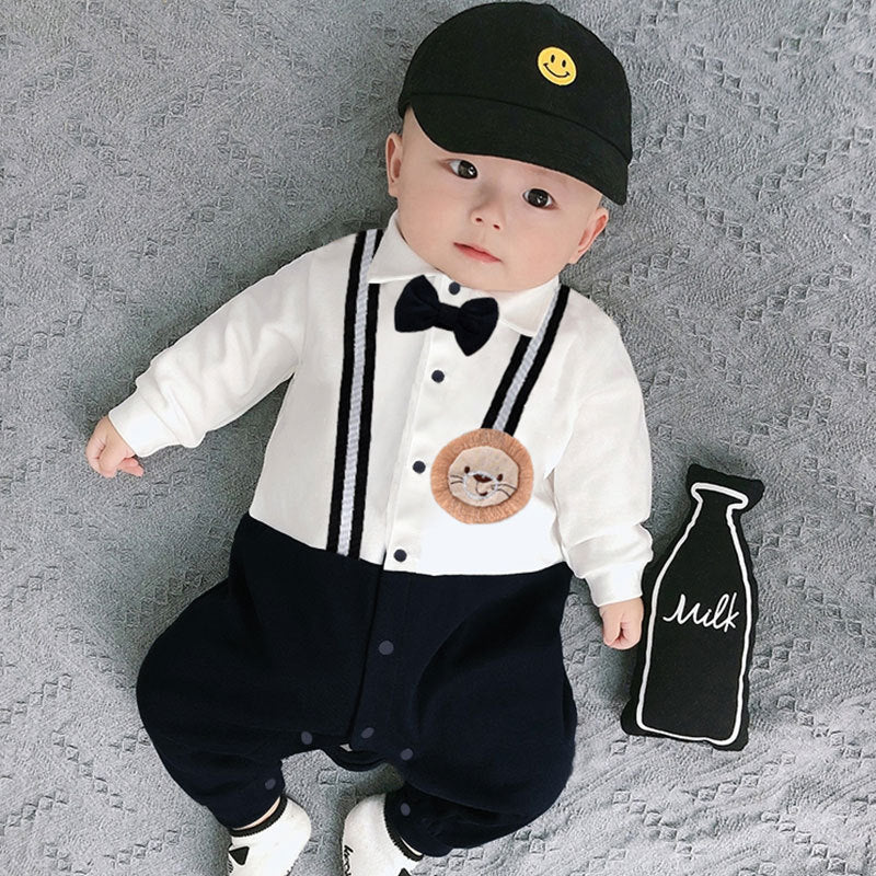Romper One Month Boy Pure Cotton Rompers First Birthday Jumpsuit, Climbing Suit