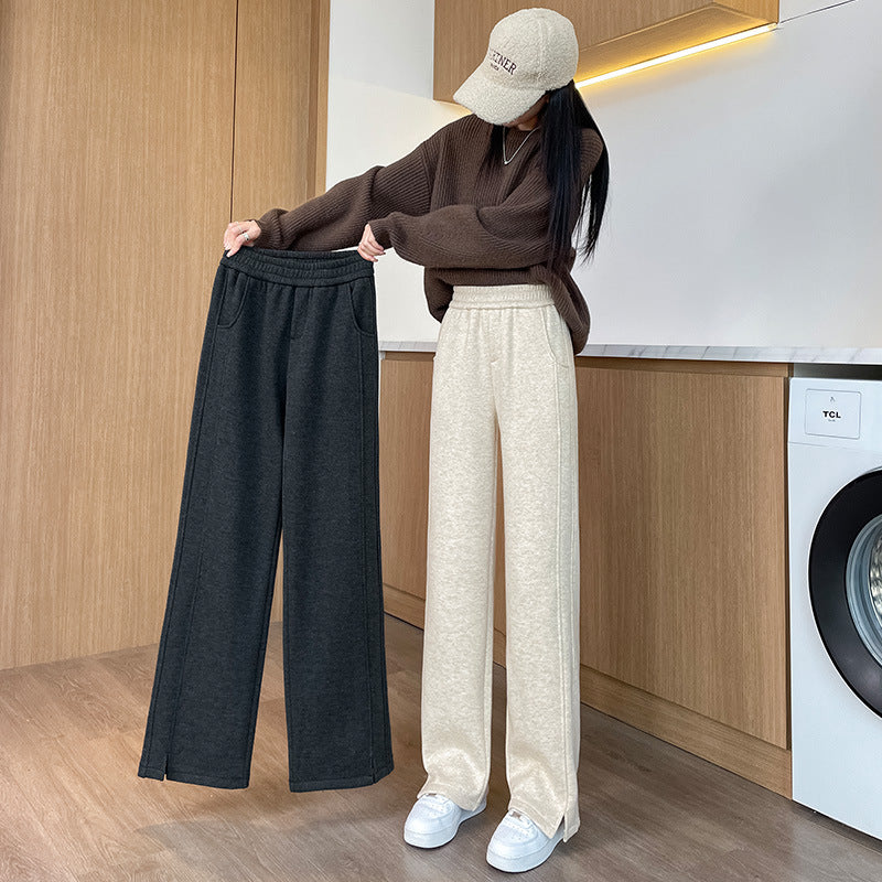 Innovative Women's Thick Fleece-lined Fashion Straight Casual Pants