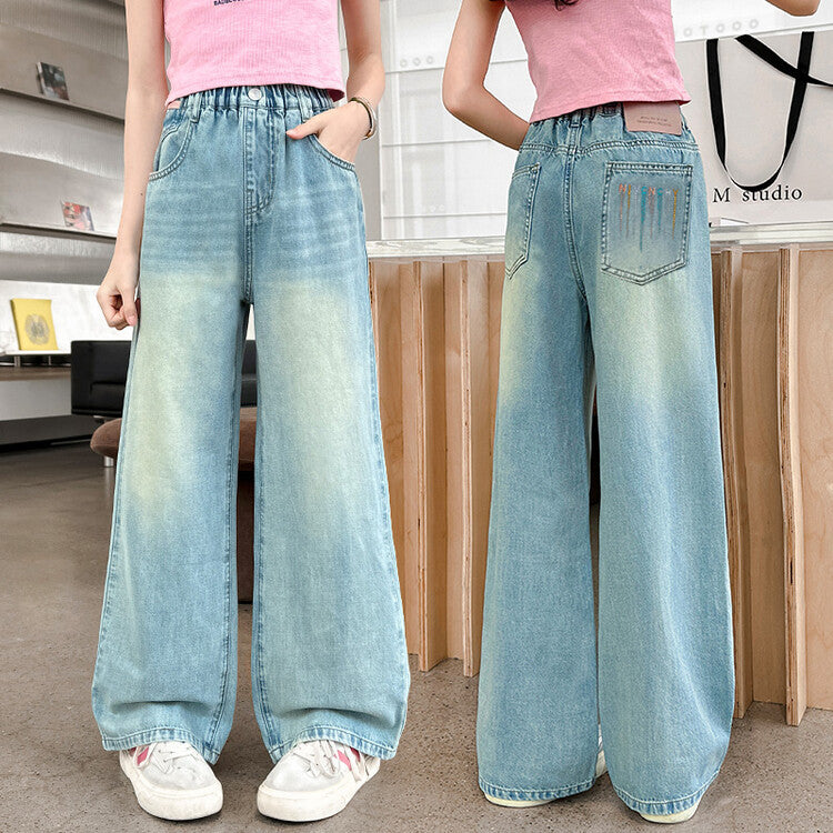 Medium Large Jeans Summer Thin Western Style Slimming Children's Pants
