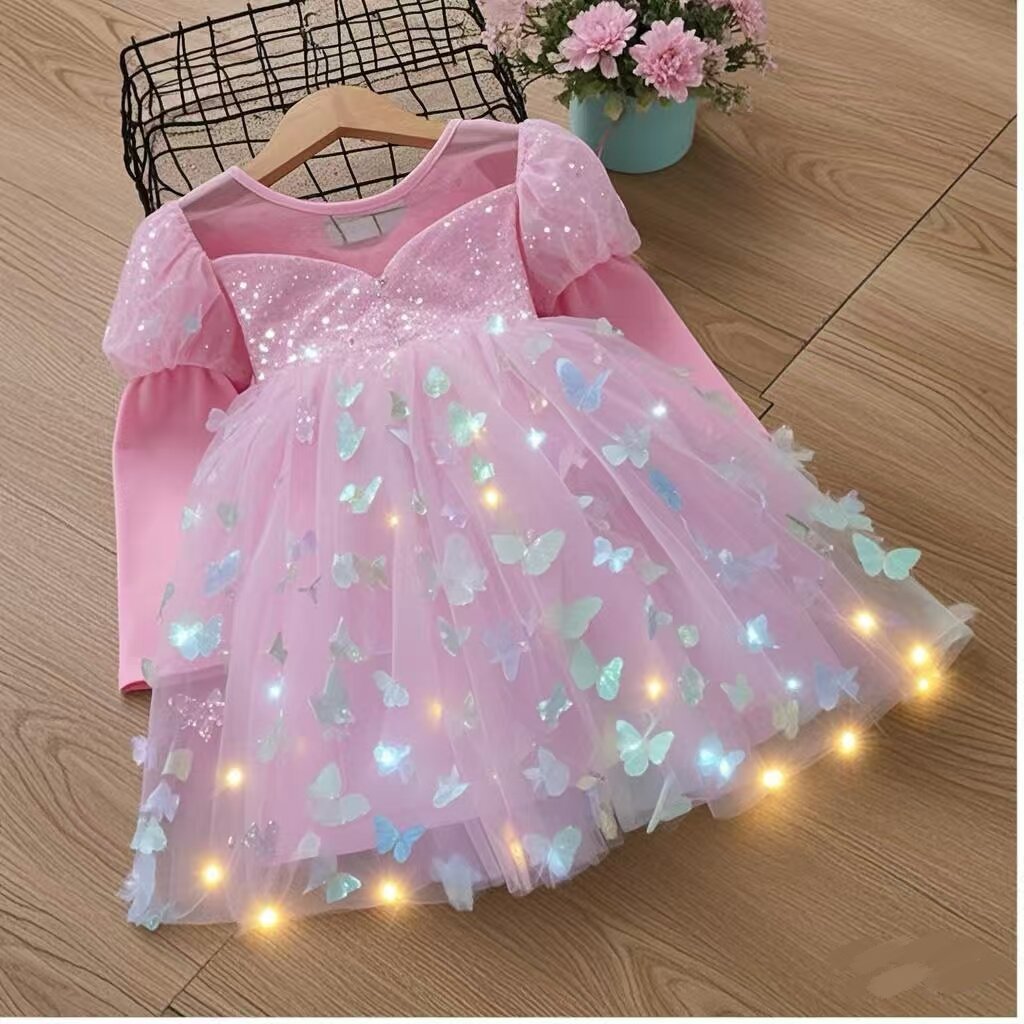 Western Style Skirt Pettiskirt Luminous Princess Children's Dress