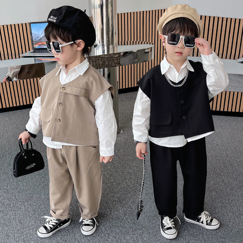 Boys Spring Clothes Handsome Boy Fashionable Vest Children's Suit