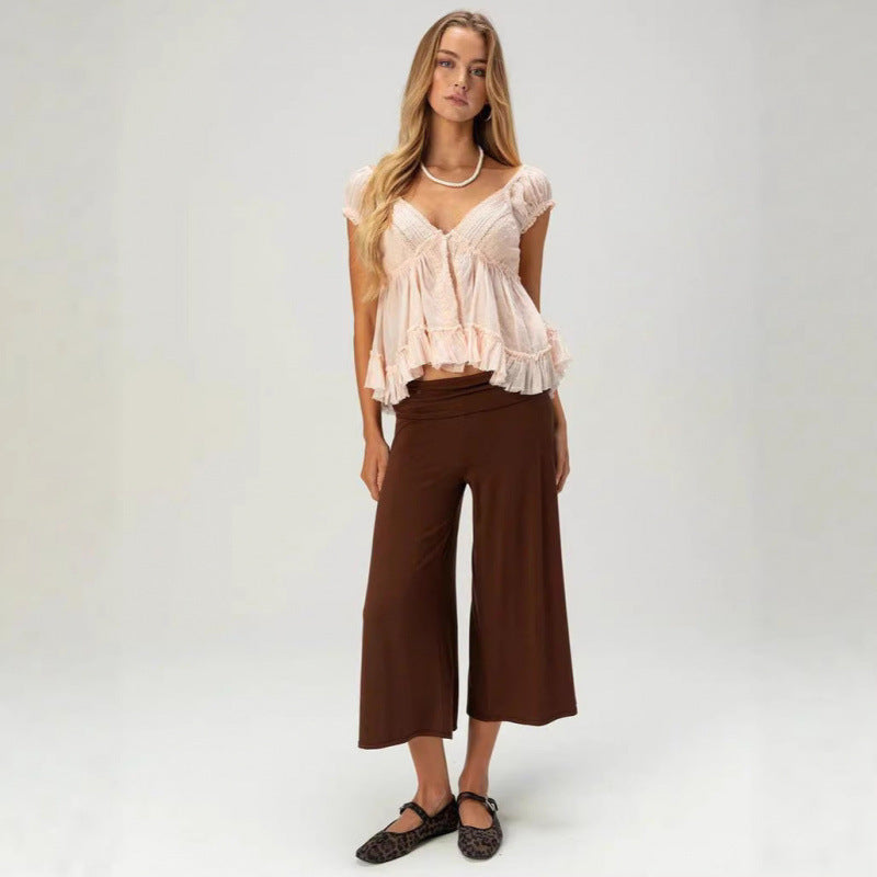 Women's Summer Vacation Loose Fashion Trend Cropped Casual Pants