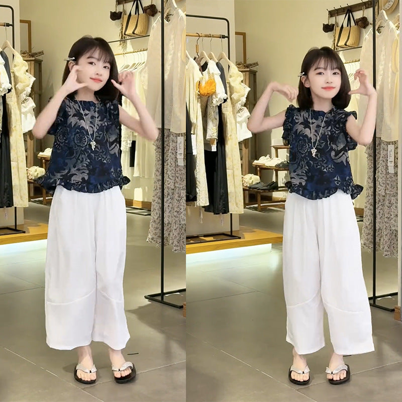 Children's Medium Large Western Style Sleeveless Vest Thin Pants Children's Suit