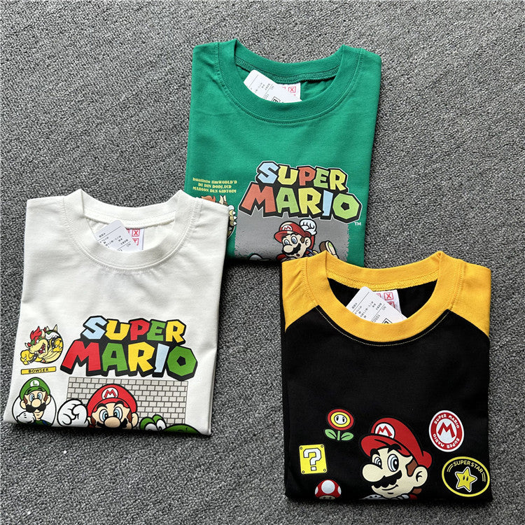 Children's Cartoon Mario Series Summer Short Sleeve Children's T-shirt