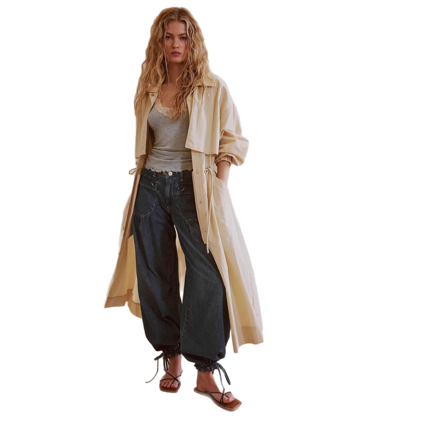 Glamorous Women's Ankle Banded Loose Retro Women's Jeans