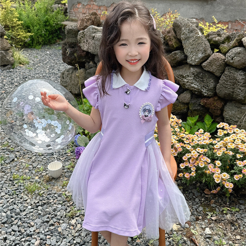Children's Clothing Summer Princess Elsa Short-sleeved Pettiskirt Performance Children's Dress