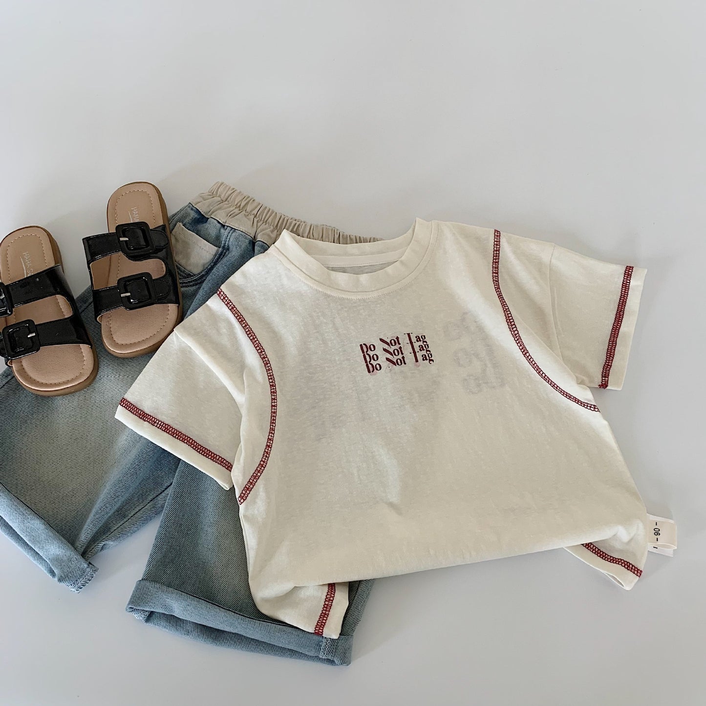 Children's Short-sleeved Summer Clothes Western Style Printed Boy Thin Type Children's T-shirt
