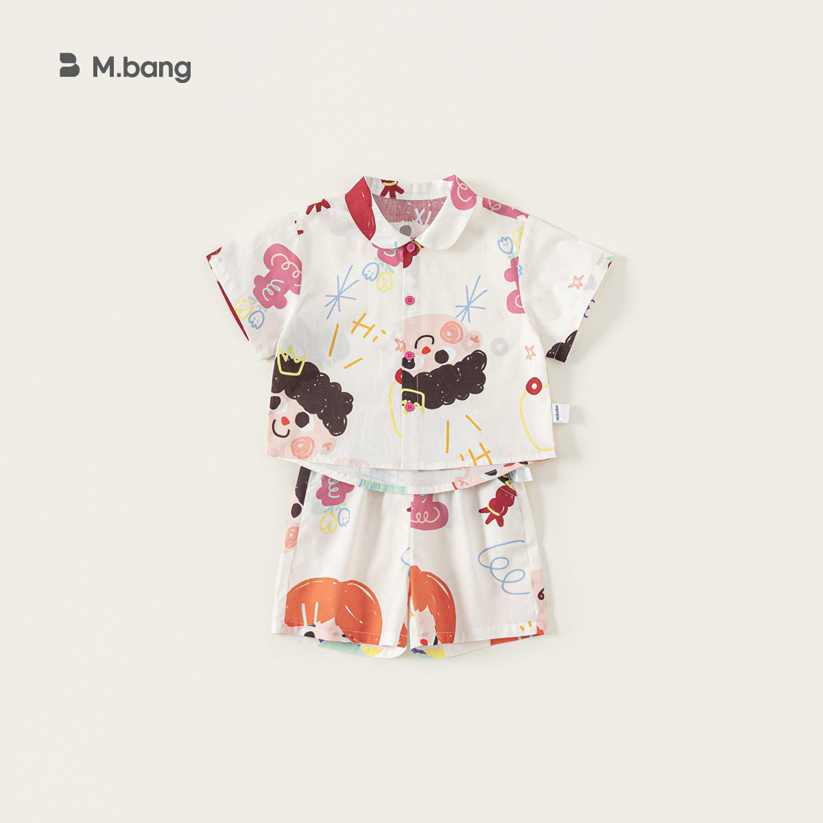 Summer Clothing Personalized Printed Short-sleeved Lapel Shirt Thin Shorts Children's Suit