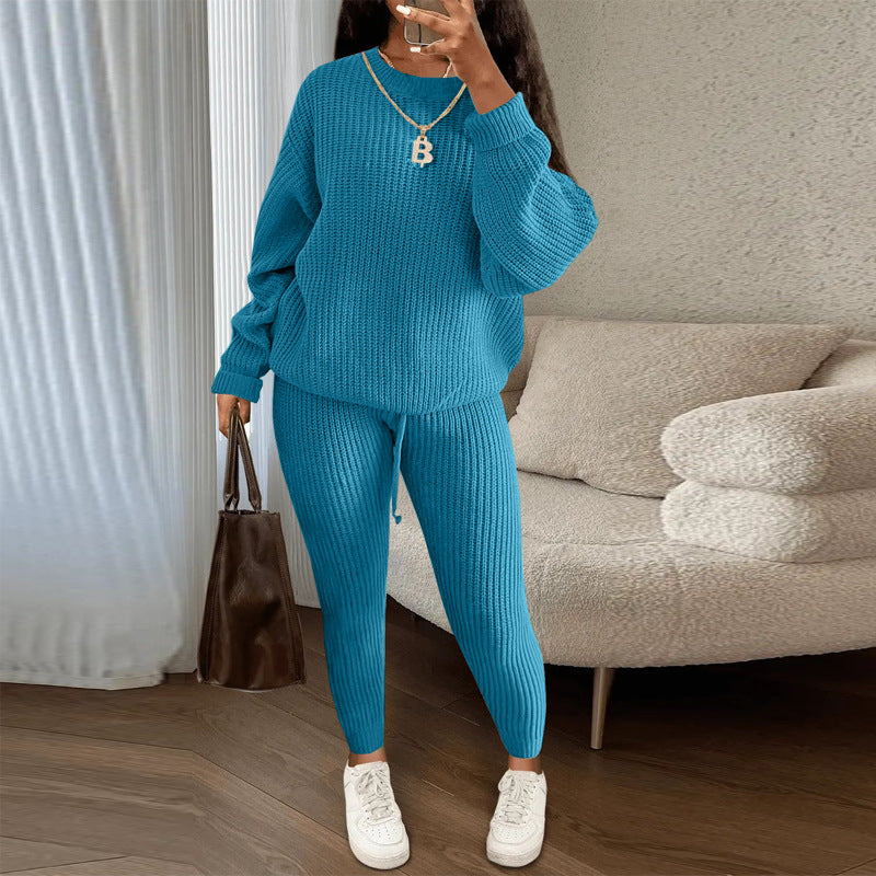Durable Women's Knitting Trousers Woolen Yarn Fashion Casual Suit