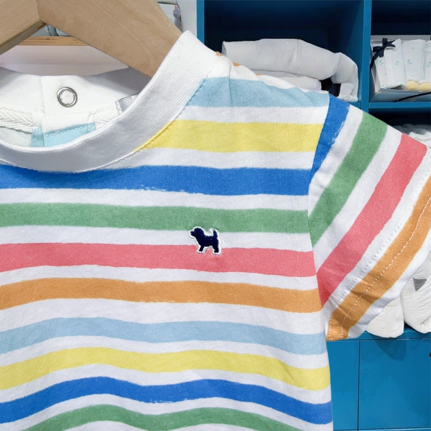 Children's Korean Style Clothing Summer Boys Cotton Color Stripes Short-sleeved Breathable Children's T-shirt