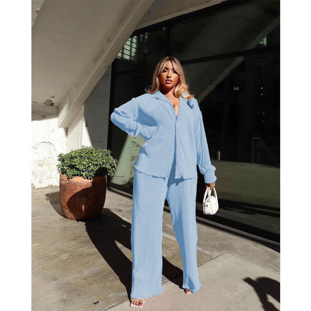 Glamorous Women's Sexy Pleated Loose Multicolor Fashion Casual Suit