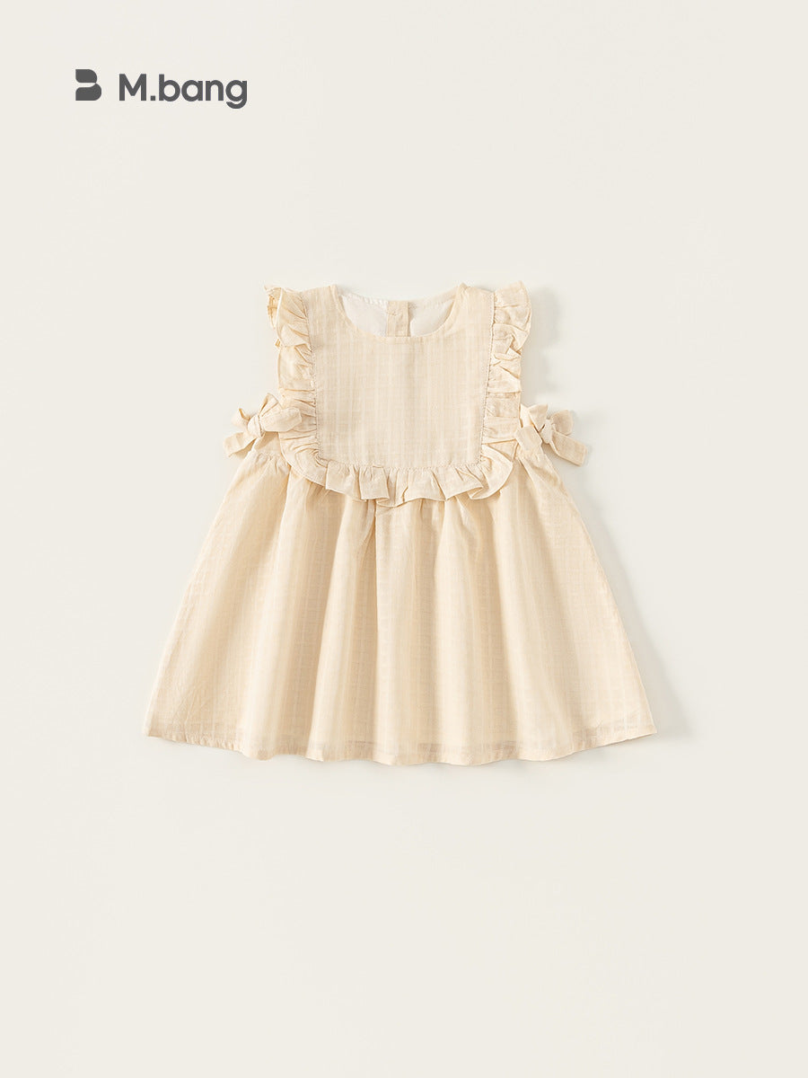 Children's Style Clothing Jacquard Sleeveless Cotton Linen Children's Dress