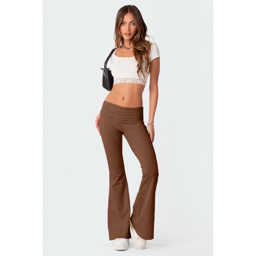 Fashion Pure Color Comfort Slim Slimming Low Waist Casual Pants