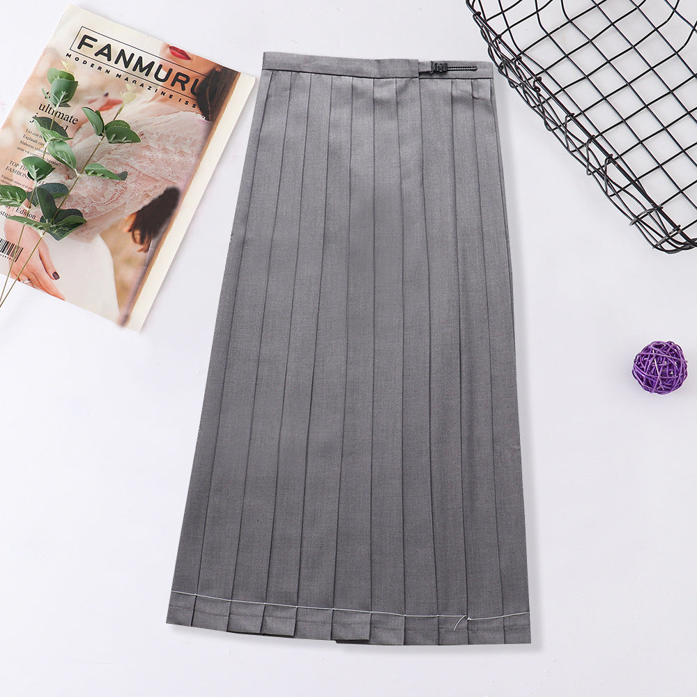Pleated Orthodox High Waist Pocket Long Uniform