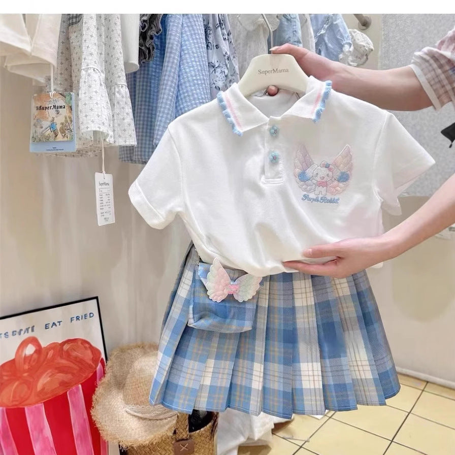 Children's Dress Clow Clothes Preppy Style Pleated Children's Suit