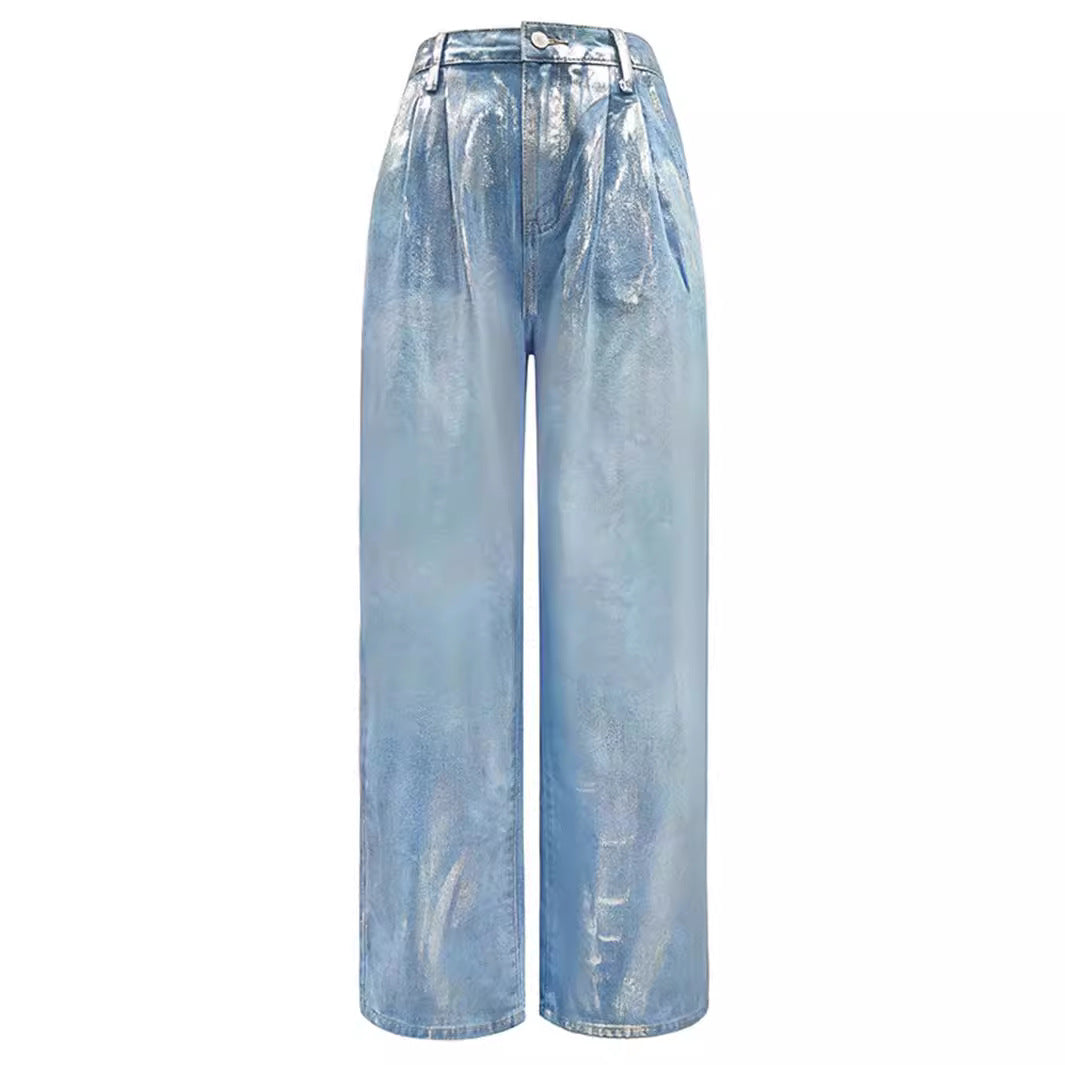 Hot Sier Craft Washed Light Color Loose Personality Street Pants
