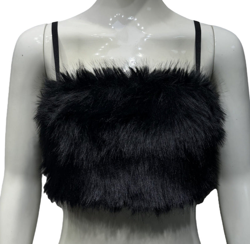 Sexy Hot Tube Solid Color Plush Small Vest/suspenders/tube Top