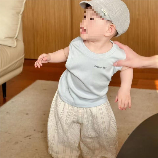 Summer Sleeveless T-shirt Vest Casual Pants Children's Suit