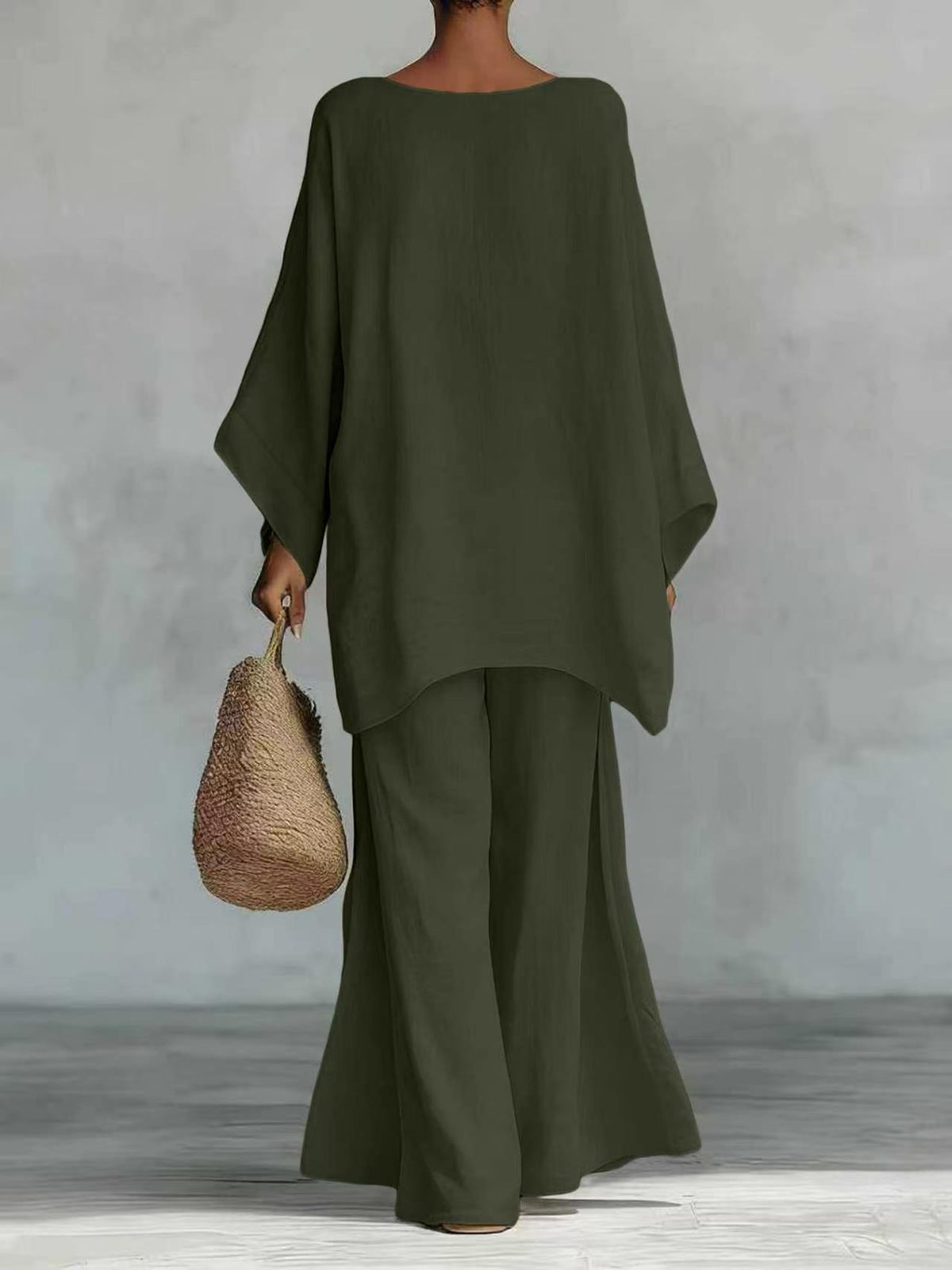 Women's Simple Loose Old Money Style Linen Blended Fashion Casual Suit