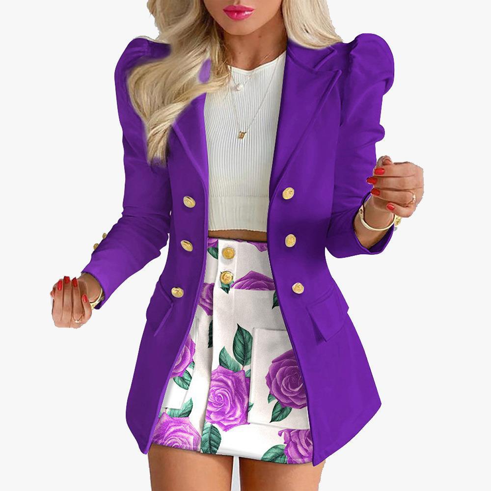 Women's Temperament Slim Fit Printed Two-piece Suits
