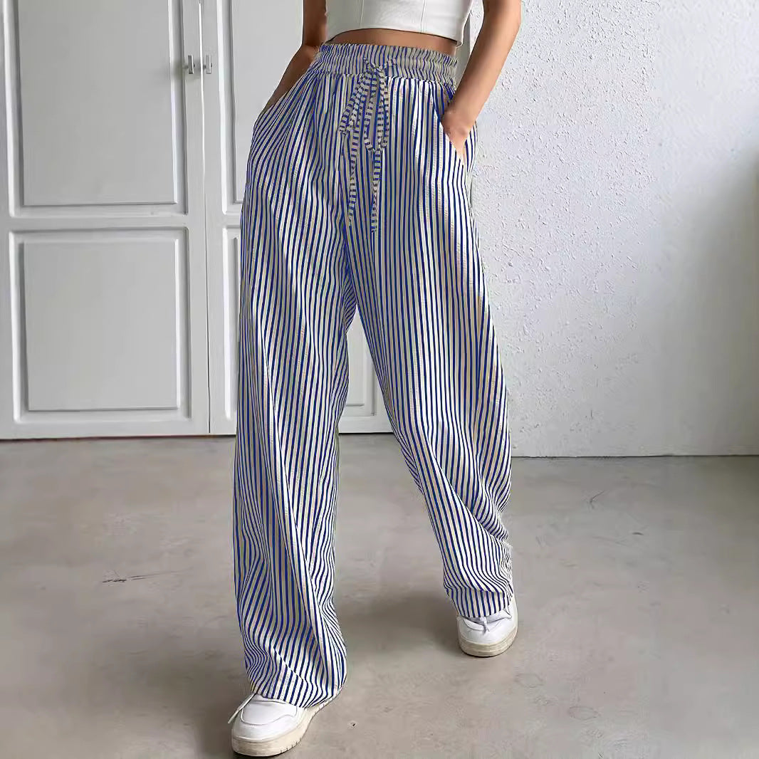 Charming Durable Trendy Women's Striped Trousers Casual Pants