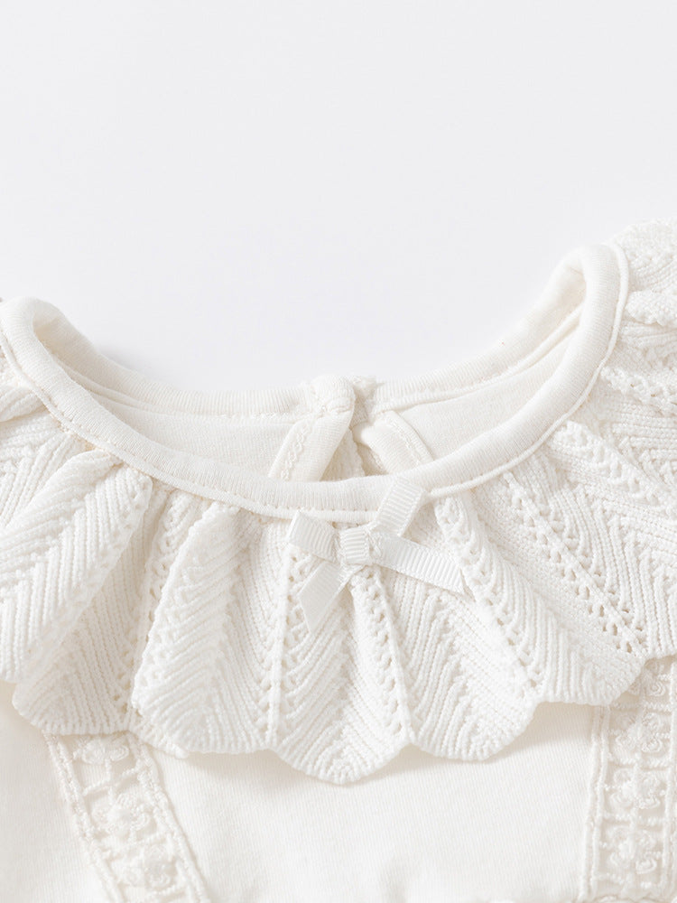 Summer Clothing Bloomer With Skirt Fashionable Sweet Mesh Lace Collar Jumpsuit, Climbing Suit