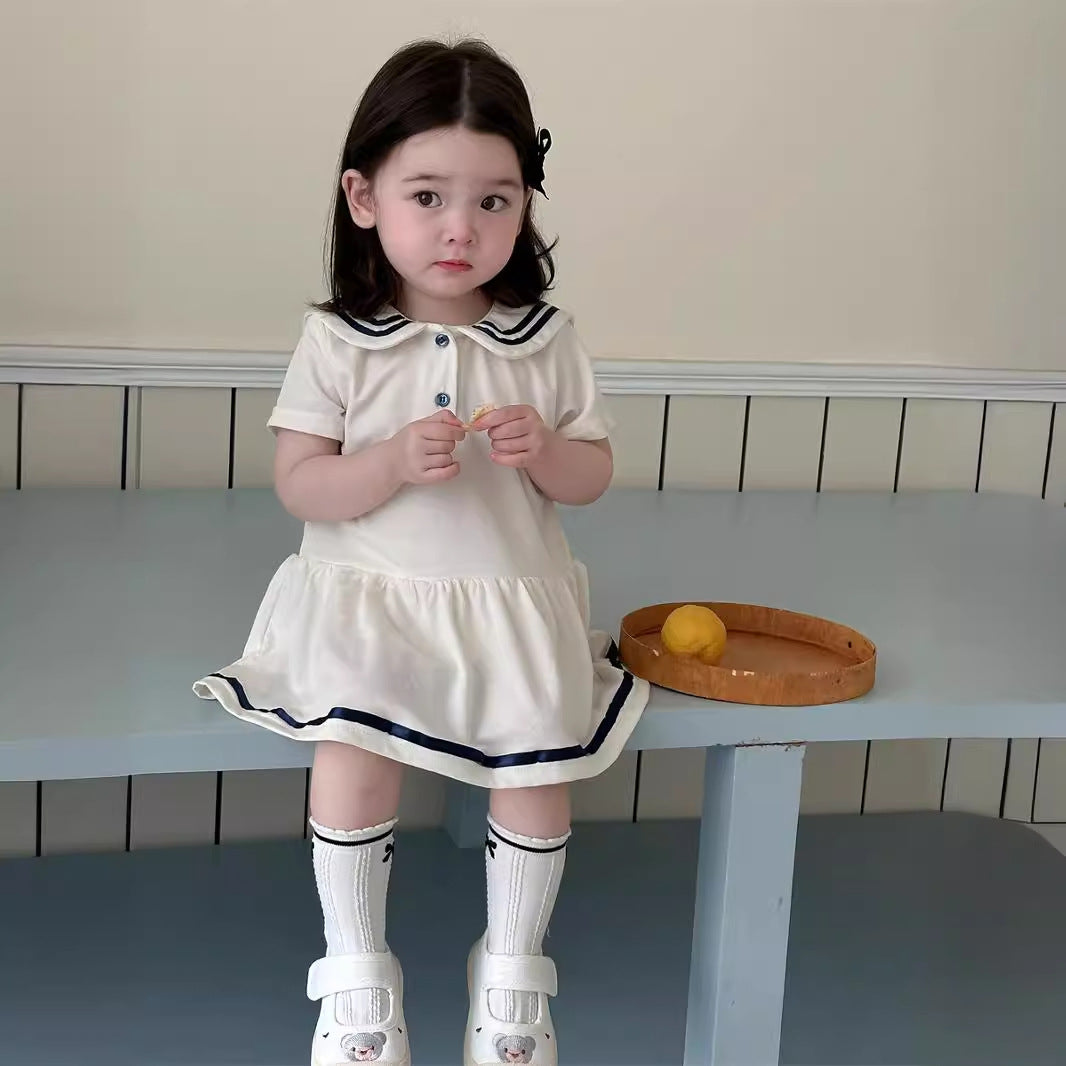 Children's University Style Thin Korean Clothing Summer Bloomer With Children's Dress