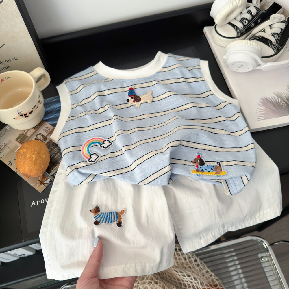 Children's Korean Fashionable Stylish Casual Loose Cartoon Puppy's Children's Suit
