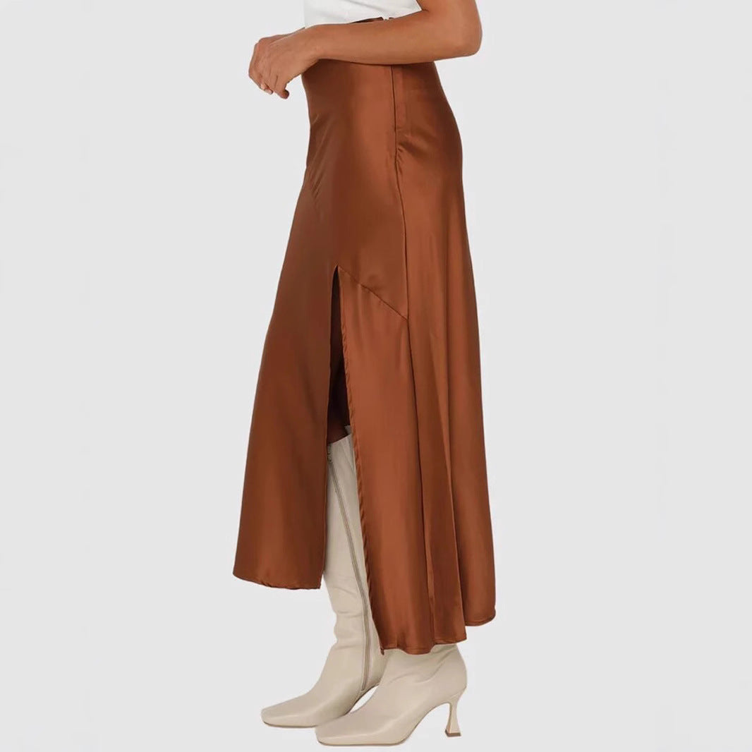 Women's Elastic Split Long Sexy Patchwork Hip Skirts