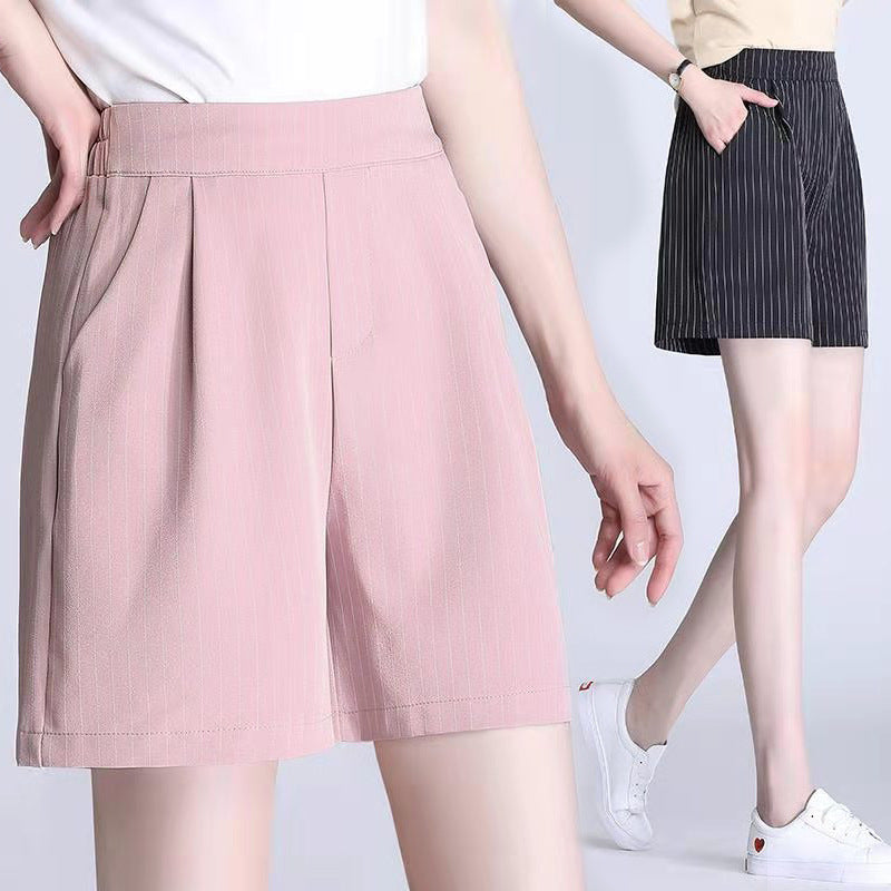 Women's Summer Korean Style White High Waist Comfort Casual Pants
