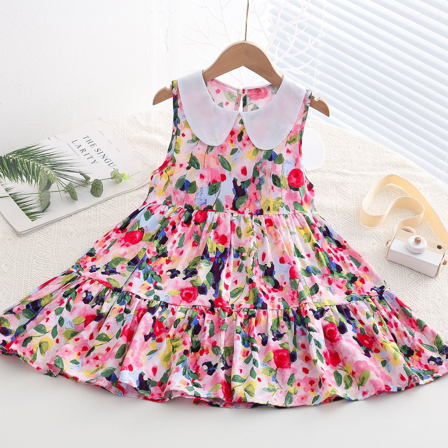 Children's Poplin Summer Artificial Cotton Skirt Medium Children's Dress