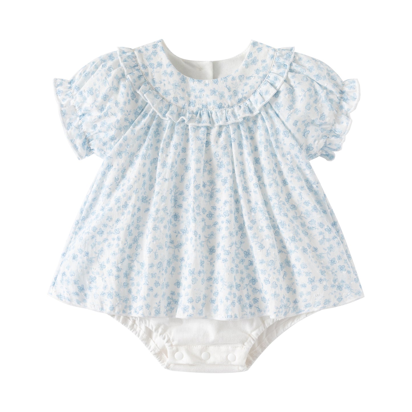 Children's Short Sleeved Gauzy Clothing Full Moon Born Clothes Simple Children's Dress