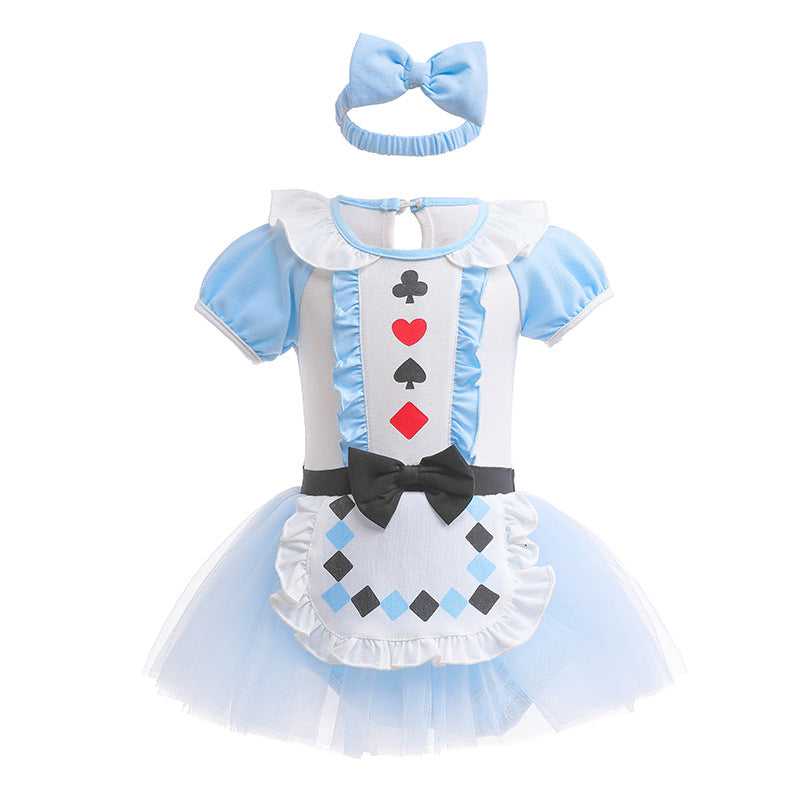 Children's Halloween Clothing Short Sleeve Pullover Infant Princess Jumpsuit Romper Jumpsuit, Climbing Suit