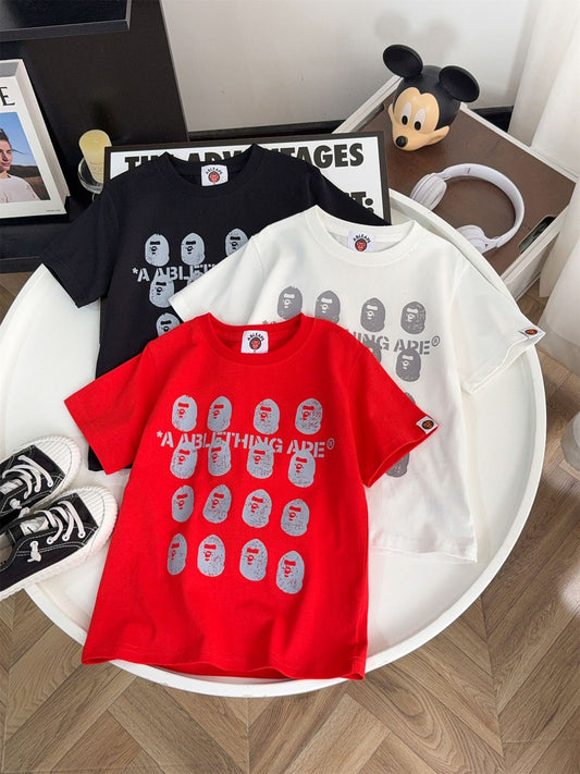 Sleeve Korean Style Fashion Loose Casual Children's T-shirt