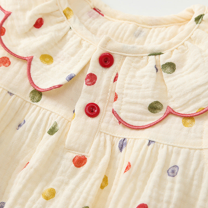 Children's Rompers Summer Clothing Sleeveless Triangle Polka Dot Born Jumpsuit, Climbing Suit