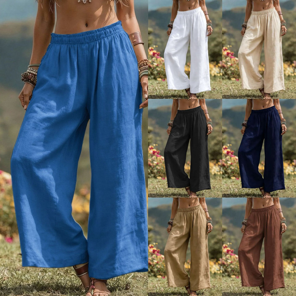 Beautiful Women's Solid Color Loose Trousers Casual Pants