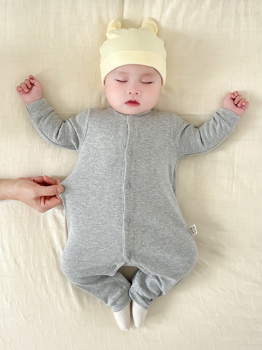 Born Infant Pair Of Buckles Split Jumpsuit Snap Button Clothes Jumpsuit, Climbing Suit