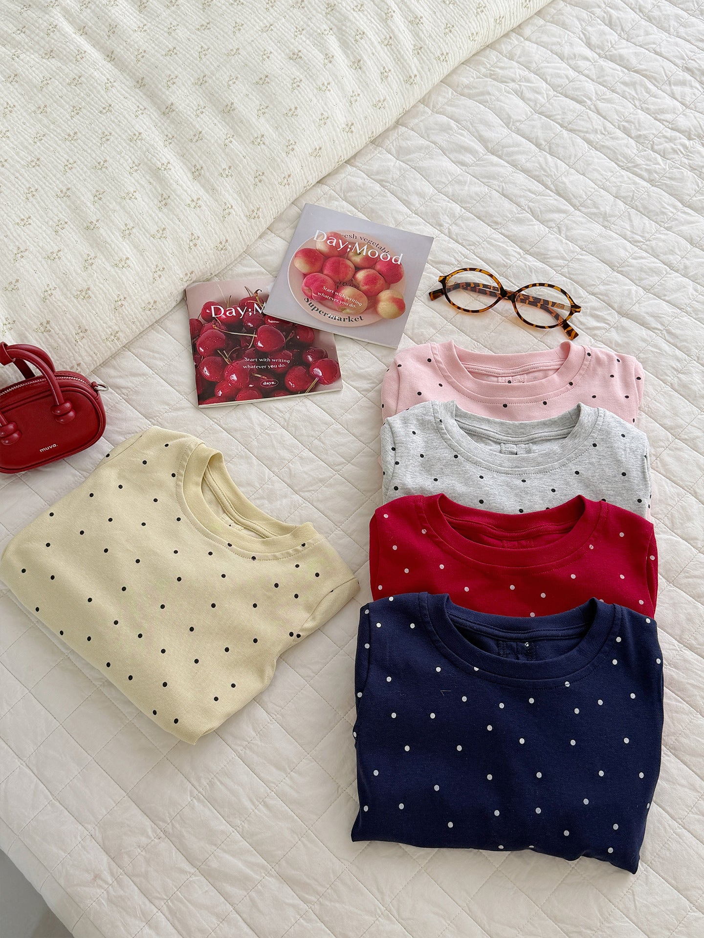 Children's Summer Back Waistcoat High Elastic Cotton Full Printed Dot Children's T-shirt