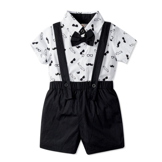 Children's Boy Gentleman Triangle Rompers Summer Boy's Children's Suit
