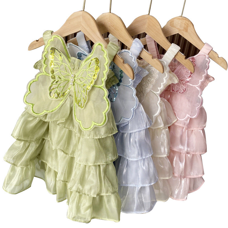 Children's Skirts Summer Western Style Clothing Cake Braces Skirt Children's Dress