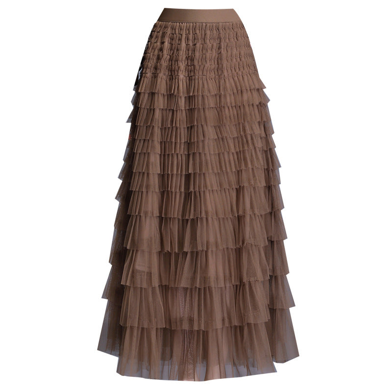 Women's Veil Puffy Net Yarn Cake Fairy Dress Long Skirts