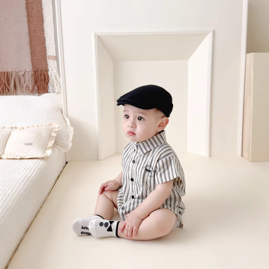 Children's Infant Short-sleeved Romper Summer Boy's Shirt Jumpsuit, Climbing Suit