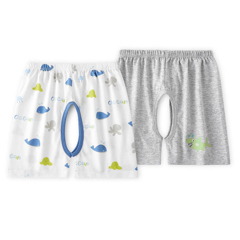 Children's Cotton Thin Summer Shorts Open Fork Children's Pants