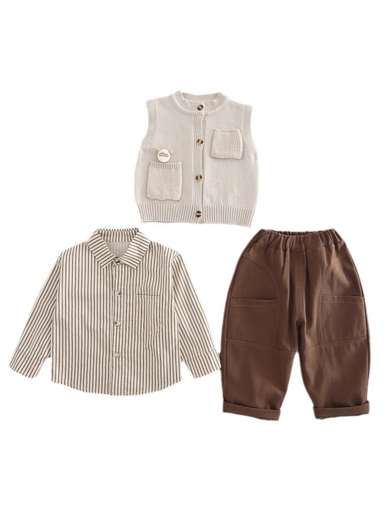 Children's Boys Clothing Spring Fashionable Sweater Vest Children's Suit