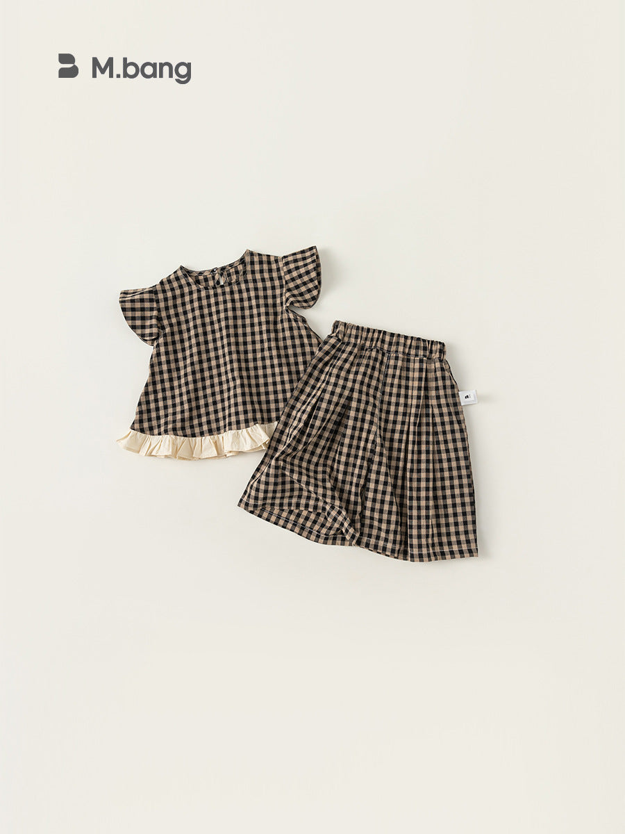 Children's Clothing Summer Flying Sleeves Top Wide Children's Suit